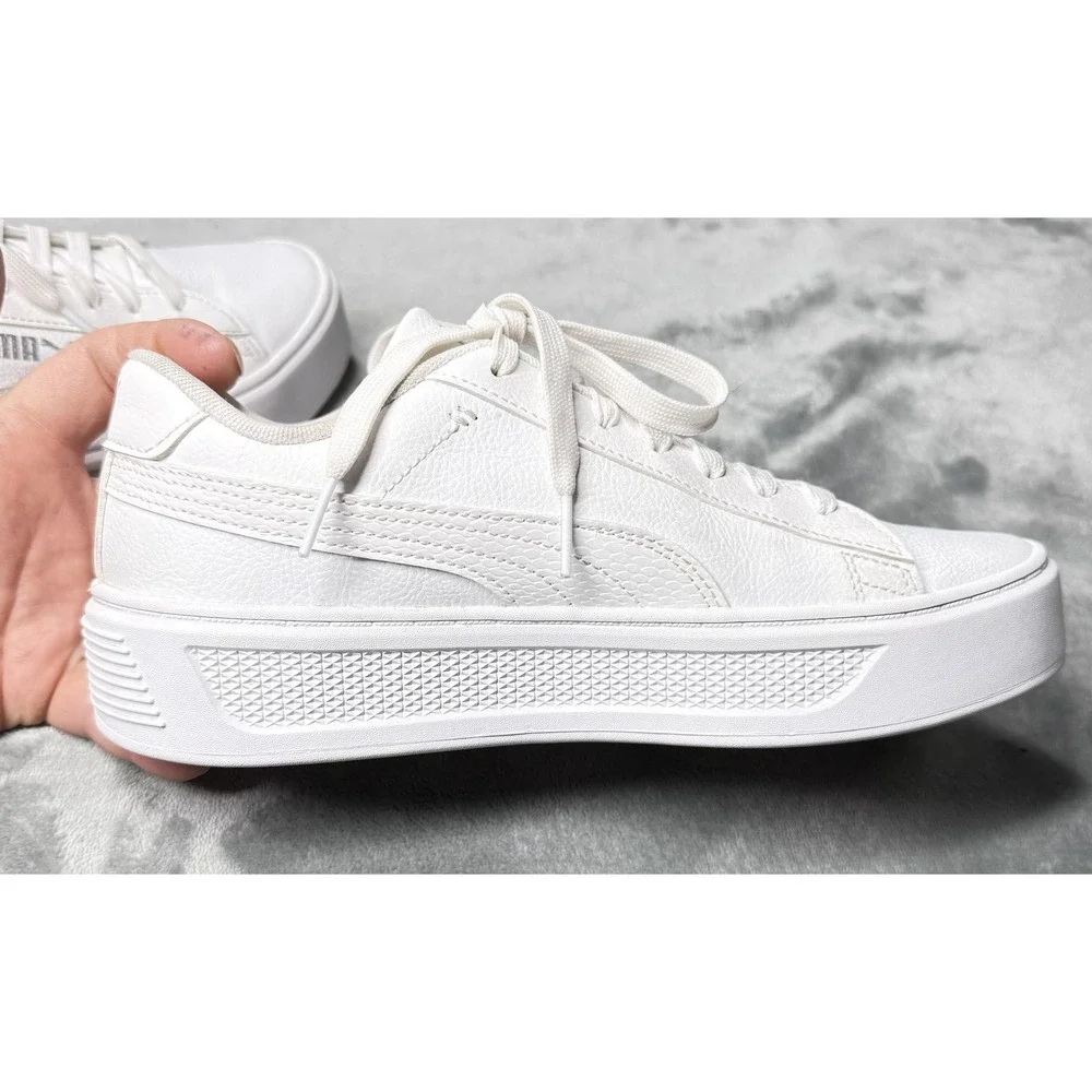 Puma Platform Shoes Womens Size‎ 8.5 White SoftFoam+ Leather Casual 392253-01